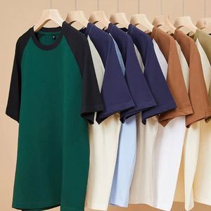 T-shirt technique soyeux à col rond et manches courtes pour homme, tendance été, respirant, en maille polyester/coton, confortable et élégant, 3D - Product Image 1