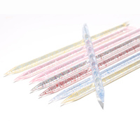 Poussoir à cuticules réutilisable double face cristal plastique ongles bâtons de manucure élimination des peaux mortes poussoir à cuticules