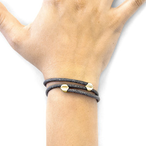 Bracciale Shadow Grey Conway in oro giallo 9 carati e pelle di squalo - Product Image 4