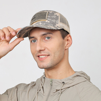 Gorra Trucker Deportiva de Lona con Aplique de Logotipo Personalizado, Camuflaje Estadounidense, de Alta Calidad, Transpirable, 6 Paneles, 100% Algodón