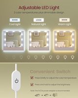 Hanyee 2026 Coiffeuse avec miroir et 9 ampoules LED, table de maquillage avec prise électrique, table de toilette avec 2 armoires pour chambre à coucher
