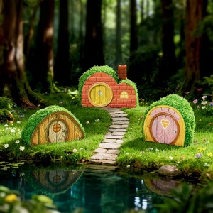 Adornos de Paisajes en Miniatura, Casas de Musgo Estilo Caricatura, Casitas para Jardinería, Accesorios para Plantas en Maceta, Adornos de Mesa - Product Image 1