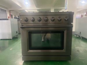 36 Pulgadas 5.5 Cu. (Cuartos de galón) Estufa de Gas de 6 Quemadores con Horno de Convección, Acero Inoxidable Negro PVD Antihuellas para Cocina Doméstica - Product Image 2