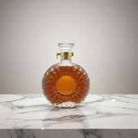 Best Selling 350-750ml Matte Finish Flint <strong>Glass</strong> Diamond-Cut Whiskey Decanter Cork Stopper for Brandy Rum Vodka Spirits Home