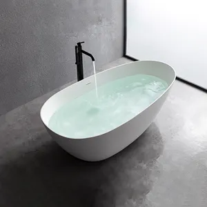 Baignoire autoportante en pierre artificielle, baignoire en pierre acrylique à surface solide, pour salle de bains