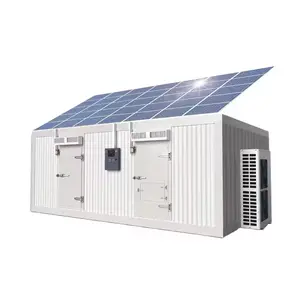 फैक्ट्री डायरेक्ट मोबाइल सौर ऊर्जा चालित 20 फीट 40 फीट कंटेनर कोल्ड रूम स्टोरेज रेफ्रिजरेशन यूनिट कोल्ड स्टोरेज फ्रीजिंग रूम के साथ