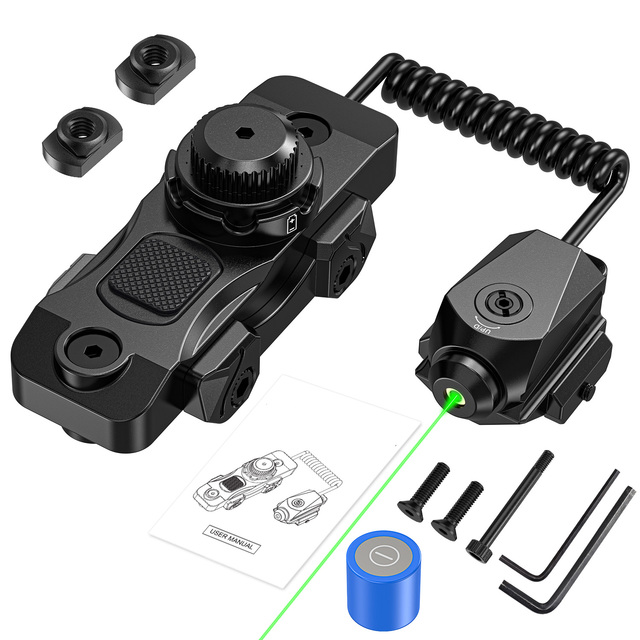 Adjustable Green Beam Mount with Wire Switch Connectors Black Hunting Accessories Laser Hanging Sight With Mouse Tail