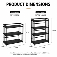 Vente flash - Étagère au sol de style nordique, grande capacité, durable, avec structure en métal | Étagère de rangement pour la maison, le bureau, la cuisine, le restaurant, organisateur