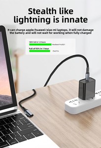 Cable de Datos Tipo-C 3.2 para Teléfono Móvil, Transferencia de Audio y Video de 20 GB, Carga Rápida PD 3A, Ángulo Recto, Aleación de Aluminio, Ahorro de Tiempo - Product Image 5