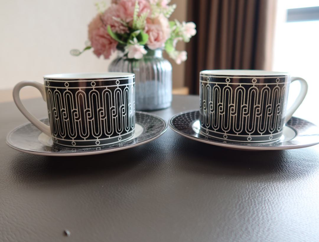 double cup and saucer