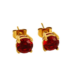 Aretes de Acero Inoxidable Antialérgicos, Chapados en Oro de 18K, con Circonita, Pequeños, para Mujer, Niña, Regalo de Joyería para Compromiso o Boda - Product Image 6