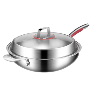 <span class=keywords><strong>Wok</strong></span> antiadhésif en acier inoxydable de haute qualité pour la cuisson au gaz et à <span class=keywords><strong>induction</strong></span> <span class=keywords><strong>Cuisine</strong></span> de restaurant chinois compatible avec couvercle <span class=keywords><strong>Wok</strong></span> - Product Image 2