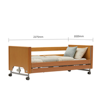 Lit médical portable en bois avec main courante pour personnes âgées, pour les soins à domicile et l'hôpital, pour les patients et les établissements de soins aux personnes âgées