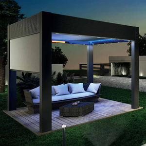 Pérgola Motorizada Independiente <span class=keywords><strong>para</strong></span> Terraza Pequeña, Cubierta Impermeable <span class=keywords><strong>para</strong></span> Pérgola con Techo de Metal en la Cubierta - Product Image 5