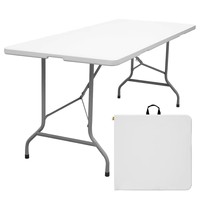 Table de réception pliable en plastique blanc pour événements de mariage - Durable et imperméable