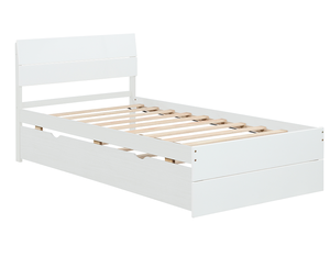 Modern Design Twin Size <b>Platform</b> <b>Bed</b> <b>Frame</b> with Drawers White Washed Color Murphy <b>Bed</b> - Product Image 6