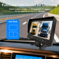 Sistem Perekam Kamera Truk AHD 1080P dengan Monitor DVR 2CH Layar Tunggal/Ganda 7 Inci, Pandangan Depan dan Belakang, Garis Parkir yang Dapat Disesuaikan