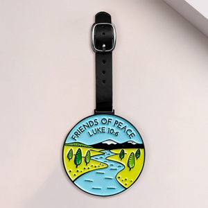 Etiquetas de Equipaje Deportivas de Metal Grabadas con Logotipo Personalizado de Alta Calidad para Bolsas de Golf - Product Image 1