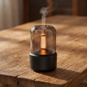 Diffuseur d'arômes à flamme de verre personnalisé en usine, humidificateur ultrasonique d'huiles essentielles, vente directe - Product Image 4