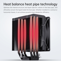 SNOWMAN TDP 210w 6 caloducs refroidisseur de processeur haute Performance sans lumière pour prises LGA 1700/AM5 noir blanc