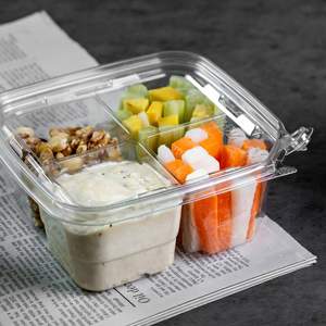 Contenedores cuadrados desechables de 4 compartimentos para alimentos, contenedor de alimentos multiusos, caja de alimentos saludables, 32 OZ - Product Image 6