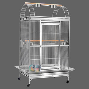Cage à oiseaux extra large en acier inoxydable 304 pour perroquets, ara, calopsittes, villa grise, volière, cage à oiseaux avec support, cage à ara, volière - Product Image 2
