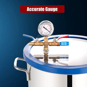 P pbautos 5 גלון ואקום סילוק גזים תא + 3 cfm יחיד משאבה degassing סיליקון - Product Image 5