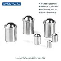 Piston à ressort cylindrique en acier inoxydable durable, pointe sphérique 6mm 8mm 10mm, pour indexage élastique