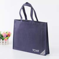 Sac fourre-tout en tissu non tissé à large poignée, confortable à transporter, réutilisable, écologique, avec coutures renforcées