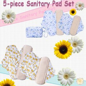 Onne çanta ile 4 adet pedleri yıkanabilir % temizlik peçeteleri pamuk % temizlik peçeteleri rahat ve makinede yıkanabilir bez adet pedleri - Product Image 3