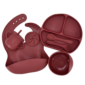 Bol à ventouse en Silicone souple pour bébé, ensemble de fourchette, cuillère, vaisselle antidérapante, plats d'alimentation pour enfants sans BPA - Product Image 5
