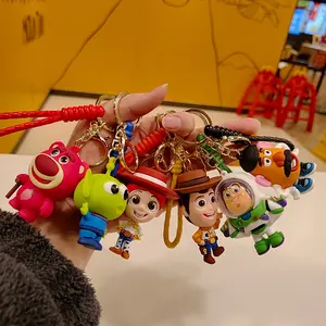 Karikatür Buzz işık yıl anahtarlık 3D odunsu bebek anahtarlık anti-kayıp araba anahtar çantası kolye aksesuarları sevimli oyuncak hikayesi anahtarlık