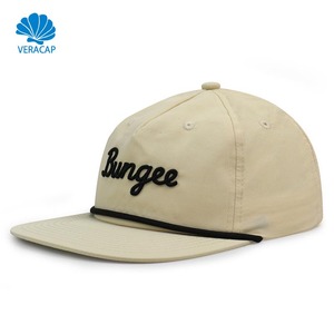 Casquette Snapback Veracap HS24 personnalisée avec broderie 3D, en sergé de polyester non structuré, 5 panneaux, avec cordon - Product Image 1