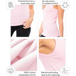 Camisetas sin mangas FOXA para mujer, 100% algodón, tela acanalada suave, paquete multicolor - Product Image 5