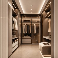 Armario Modular de Madera Personalizado, Sistema de Armario Vestidor Moderno para Dormitorio, Armario con Cajones y Ropero