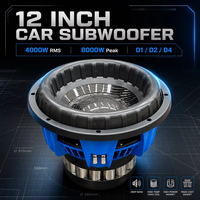 Grosir Pabrik Subwoofer Mobil 12 Inch 2 Voice Coils 4000W RMS Kerucut Serat Karbon N40h Speaker Bass Neodymium untuk Mobil 12100-037N
