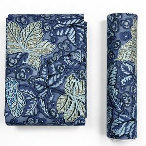 Tela <span class=keywords><strong>de</strong></span> algodón popelín con estampado africano índigo mineral, estilo pastoral inglés naturalista, procesamiento batik africano, tela <span class=keywords><strong>de</strong></span> cera dorada. - Product Image 1