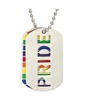 Collier pendentif personnalisé en métal, arc-en-ciel, fierté LGBT, lesbienne, gay, collier de type dog tag