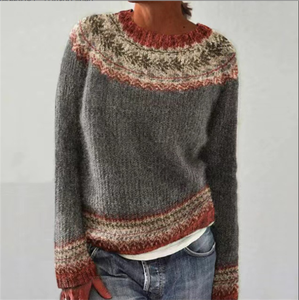 Nuovi Maglioni Lavorati a Maglia alla Moda per Donna, Pullover Casual Autunno Inverno con Collo Tondo e Maniche Lunghe - Product Image 2