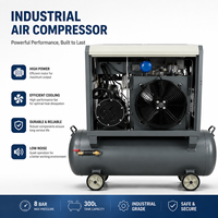 Compresseur d'air à vis 7,5 kW 8 bars 10 CV silencieux 2-en-1 avec réservoir en stock prêt à être expédié pour atelier