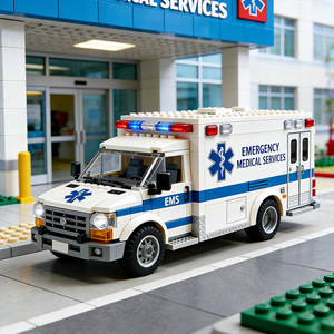Bloques de Construcción de Escenas de Ambulancias Transfronterizas, Diversión Infantil, Venta al por Mayor, Montaje 3D, Compatible con <span class=keywords><strong>LEGO</strong></span> de Plástico - Product Image 2