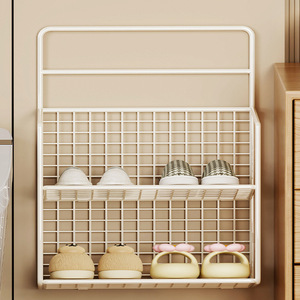 Étagère de rangement pour vêtements de salle de bain, porte-serviettes de salle de bain, sans perçage, étagère murale pour toilettes - Product Image 4
