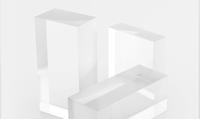 Table d'appoint de salon en acrylique haute transparence de luxe léger Table basse simple carrée