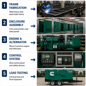 เครื่องกำเนิดไฟฟ้าดีเซลแบบเงียบ Cummins Yuchai Weichai MTU Power 100kw 200kw 300kw 400kw 500kva ระบายความร้อนด้วยน้ำ - Product Image 5