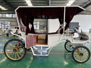Princess Victorian High Quality Wedding Horse Drawn Wagon Tourism Horse Carriage Playground Sightseeing Carriage for Sale - Product Image 4