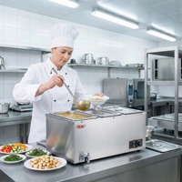 OUTE 3-Pfannen Kommerzielles Bain-Marie Elektrischer Tischaufsatz-Warmhaltebehälter aus Edelstahl für Restaurant-Buffet