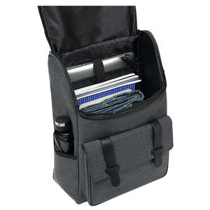 Sac à dos unisexe personnalisé à grande capacité, sac à dos d'université de couleur unie gris personnalisé pour garçon, sac à dos pour homme - Product Image 3