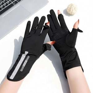 Guantes de protección solar de verano para mujer, guantes finos de seda antirrayos ultravioleta, con pantalla táctil, para conducir, antideslizantes, transpirables - Product Image 5
