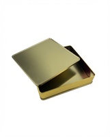 Boîte cadeau carrée en métal doré de luxe, emballage métallique haut de gamme, cadeau idéal pour les fruits secs, les dattes, les en-cas