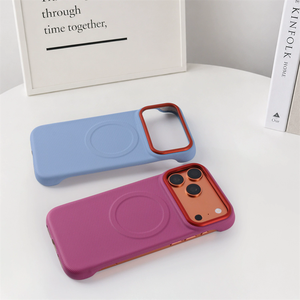 เคสโทรศัพท์ iPhone 18 17 Pro Max 16 15 14 แบบไร้ขอบ  วัสดุ PC TPU  ผิวสัมผัสแบบหนัง PU  ปรับแต่งสีแม่เหล็กได้  รุ่นใหม่ - Product Image 2